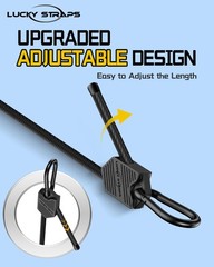 8 Pcs 48 Inch Adjustable Carabiner Bungee Cords with Hooks, Easy 48&Prime;, Black