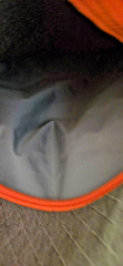 LL Bean Personal Organizer Toiletry Bag Medium Diamond Gray Orange Trim
