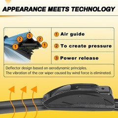 AUTOBOO 26&Prime; 16&Prime; Windshield Wiper Blades Set OEM Quality Premium