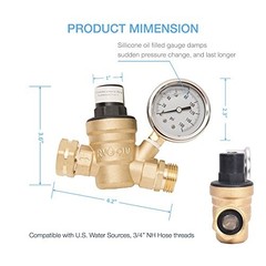 RVAQUA M11-45PSI Adjustable Water Pressure Regulator for RV Camper – Essential