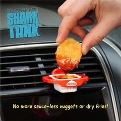 Saucemoto Dip Clip | An in-car sauce holder for ketchup and dipping sauces. As s