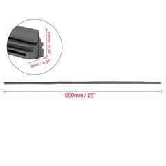 2pcs 650mm 26inch 8x10mm 3 Section Rubber Windshield Wiper Blade Refills for Car