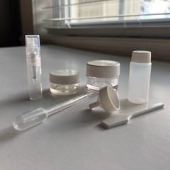 Cosmetic Jars Bottles Pipet Spatula Funnel 7 Piece Travel Containers Kit VB7W