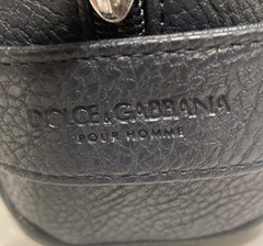 DOLCE & GABBANA Men’s Toiletry Travel Bag Zippered Dark Gray