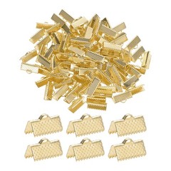 280Pcs 16mm ribbon ends with dot clip for DIY, for KC-Gold