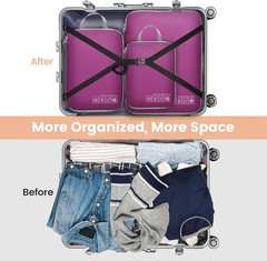 Water-Resistant Compression Packing Cubes for Organized Travel – 4-Piece Set