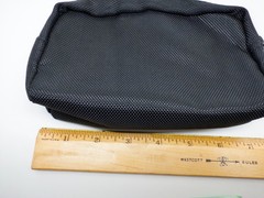 EUC Tumi small Black woven nylon travel zipper pouch 7&Prime; logo