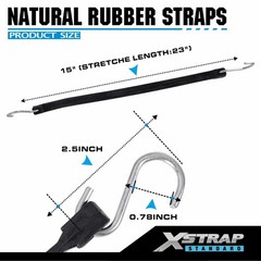 XSTRAP STANDARD 20 Pack 15 » Adjustable Rubber Tarp Straps, EPDM 15 », Black