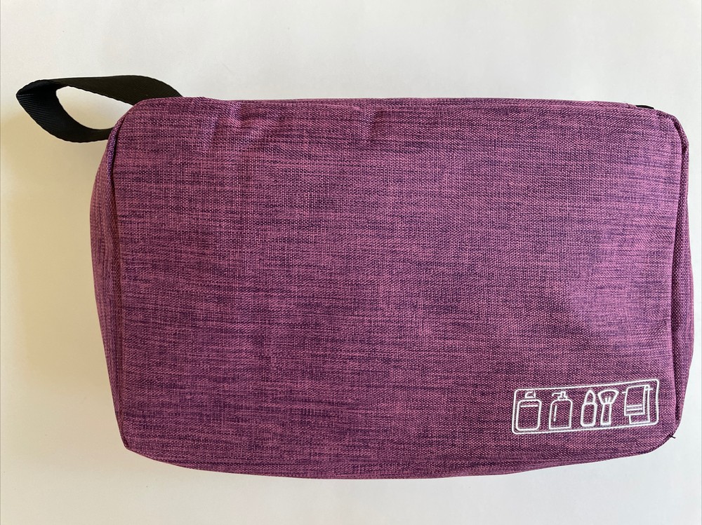 Toiletry Bag Multiple Compartments 3-Sections 8.5&Prime;x5.5&Prime;x3.5&Prime; Purple NEW