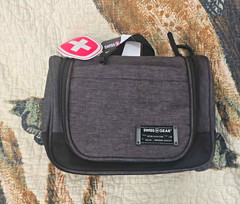 SwissGear SA3106 Dopp Kit Gray Toiletries Bag Zippered Travel Organizer Handle