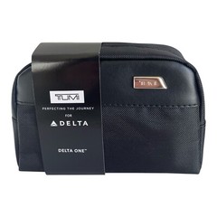 Tumi Amenity Toiletry Travel Case Zippered Soft Shell Black Nylon New