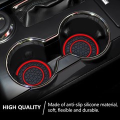 Auprite Car Cup Coasters, 4PCS 2.75 Inch Universal Auto Holder Insert Red