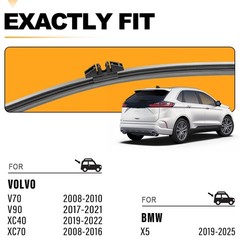 14&Prime; Rear Wiper Blade Replacement for BMW X5, Volvo V70, V90, XC40, XC70