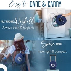 Adjustable Neck Pillow,Patented Support with Carry Bag for Long Flight Sleep