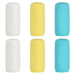 6 Pcs Silicone Bottle Covers for Travel, White/Blue/Yellow