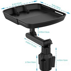 Kelofam Larger Cup Holder Tray, 10 inch Car Food Tray for 10 inches, Black