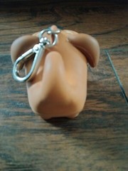 BATH & BODY WORKS Happy Dog brown Puppy POCKET *BAC HOLDER keychain