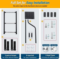 Tailgate Ladder for Pickup Truck, Universal 34&Prime;-42&Prime; Height Adjustable Tailgate