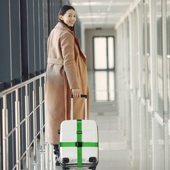 2&Prime; x 6.5&prime; Luggage Strap Polyester Adjustable Suitcase Belt Green 2pcs