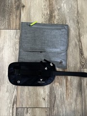 Airplane Seat Organizer with Tray Table Cover + RFID Money Belt Passport Holder