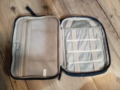 Bevegekos Navy Blue Travel Tech Organizer Case Double Zip Pouch W Wrist