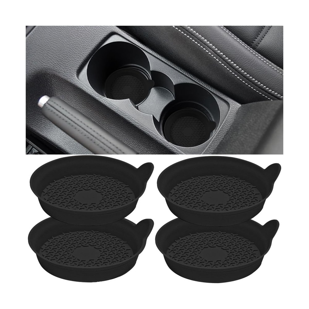 Mandark Car Cup Holder Coasters, Non-Slip Silicone Vehicle Insulation black