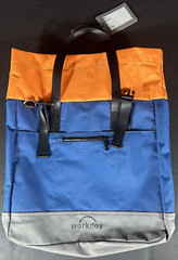 WORKDAY Nylon Backpack Color Blue Orange and Gray