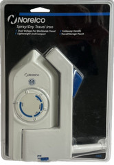 Norelco Travel Iron Spray Dry T165 Fold Handle Dual Voltage Storage Pouch NEW