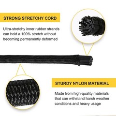 Zakous 1/4&Prime; x 100FT Heavy Duty Bungee Shock Cord Roll Marine Grade Black