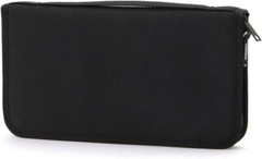 MUJI Polyester Passport Case and Clear Pocket Black, about 23.5 × 13 × 2.5c