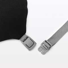 MUJI Contoured Neck Cushion Hourglass Shape Black Approx. 13.5 x 59 cm