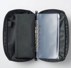 MUJI Polyester Passport Case with Clear Pocket Black 23.5x13x2.5 cm « US Seller »