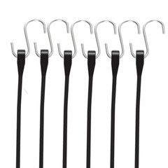 Rubber Bungee Cords with Hooks 10 Inch,100% EPDM Tie Down 10 IN, Black