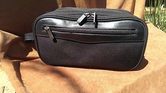 Tandi B701 Black Ballistic Nylon & Leather Men&rsquo;s Toiletry Kit