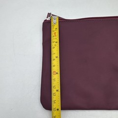 TUMI for Delta Plum Burgundy ZIP Pouch Soft Travel Case Toiletries Makeup Bag