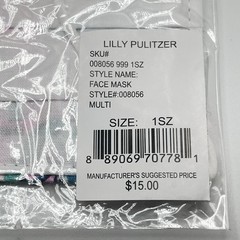 Lilly Pulitzer 3 Adult Face Masks Colorful Tropical Print Reusable Washable