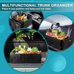Extra 98L Collapsible Car Storage Trunk Organizer Large Trunk Organizer Black