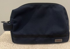 TUMI Travel Kit Medium Accessory Pouch Navy Blue with Black Trim
