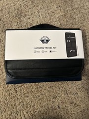 DOCKERS Hanging Tri-Fold Travel Kit Black Faux Leather & Nylon Black