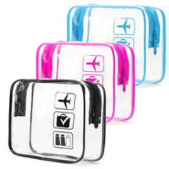 TSA Approved Toiletry Bag, 3 Pcs Clear Toiletries Bags Quart Size Travel Makeup