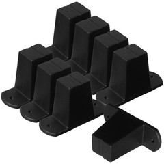 8Pcs Plastic Luggage Bottom Side Stand Feet Replacement Parts Black