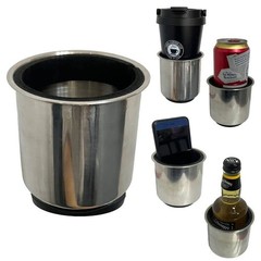 Horizontal Mounting Magnetic Cup Holder Beverage 2.75&Prime; x 3.54&Prime;, Silver