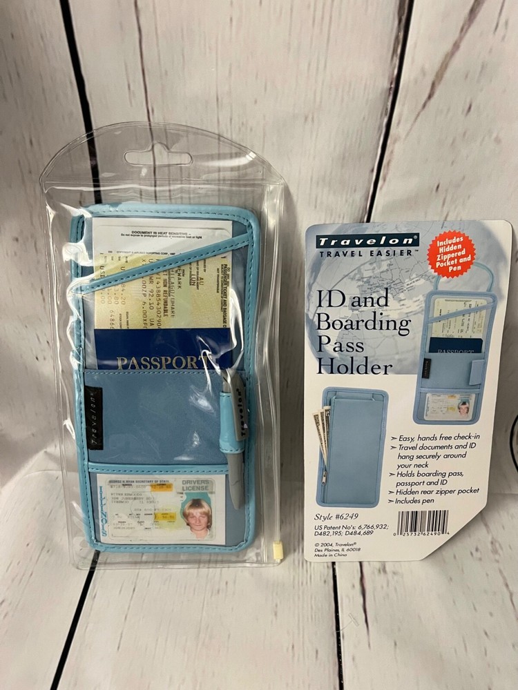 Travelon Undergarment Security ID Passport Travel Docs Neck Strap Case Blue NEW!