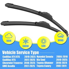 ® 24&Prime;+20&Prime; Silicone Wiper Blades Replacement For Toyota 4Runner 2010-2024 Camr…