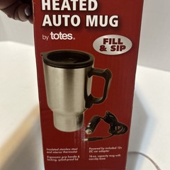 Totes 16Oz Heated Auto Mug Coffee Hot Chocolate Stainless Steel Cup Car Truck