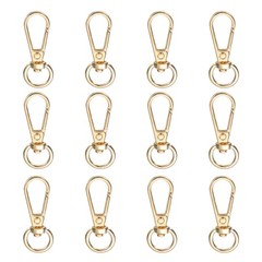 12 pcs lobster release hooks 1.6&Prime; for keys, gold