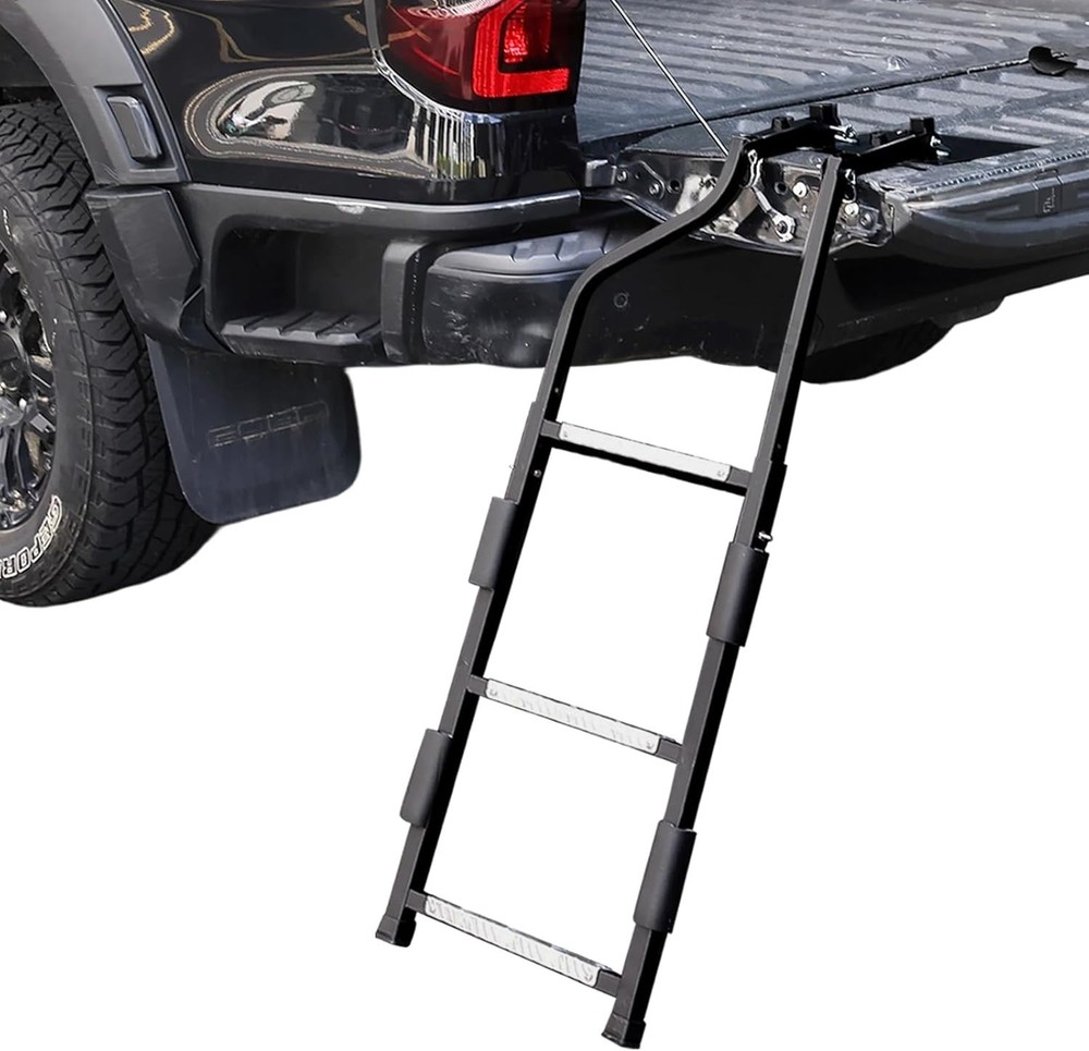 Tailgate Ladder for Pickup Truck, Universal 34&Prime;-42&Prime; Height Adjustable Tailgate