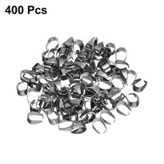400Pcs 6x8mm Pendant Clip, Necklace Connector, Metallic Black