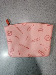 Ipsy Cosmetic Bag Peach Coral Makeup Pouch Zip Travel Small Organizer Case
