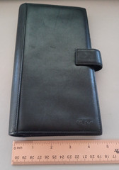 Lot of 2 TUMI Travel Wallet Organizers Passports Credit Cards Black Leather